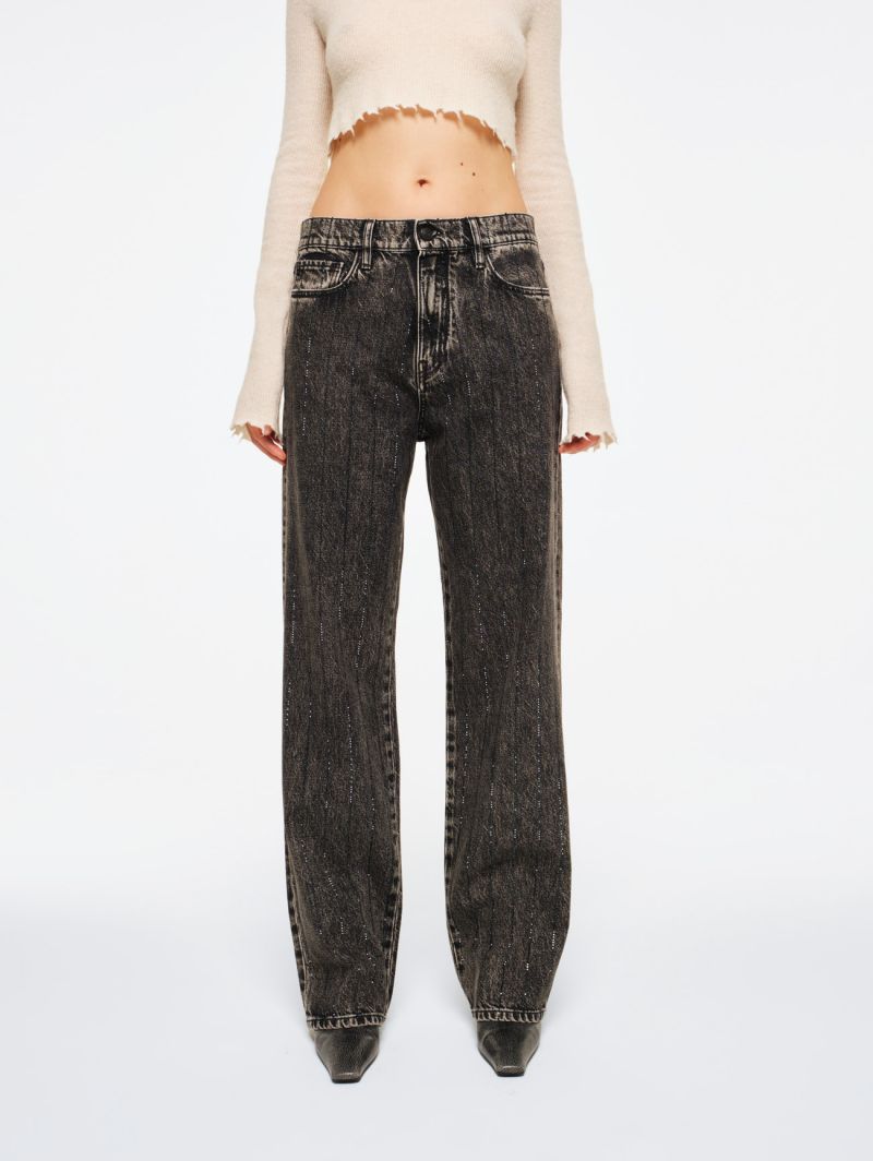 Jeans Mila straight fit con borchie
