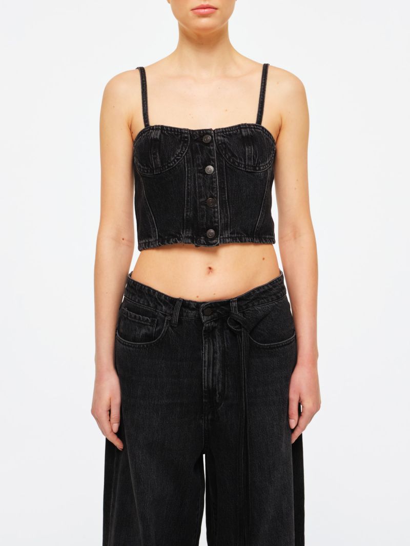 Denim Zoe crop top