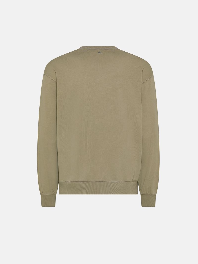 Ethan round neck cott. fl. resin spray garment dyed
