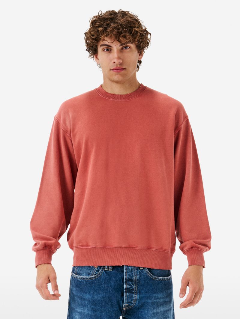 Ethan round neck cott. fl. resin spray garment dyed