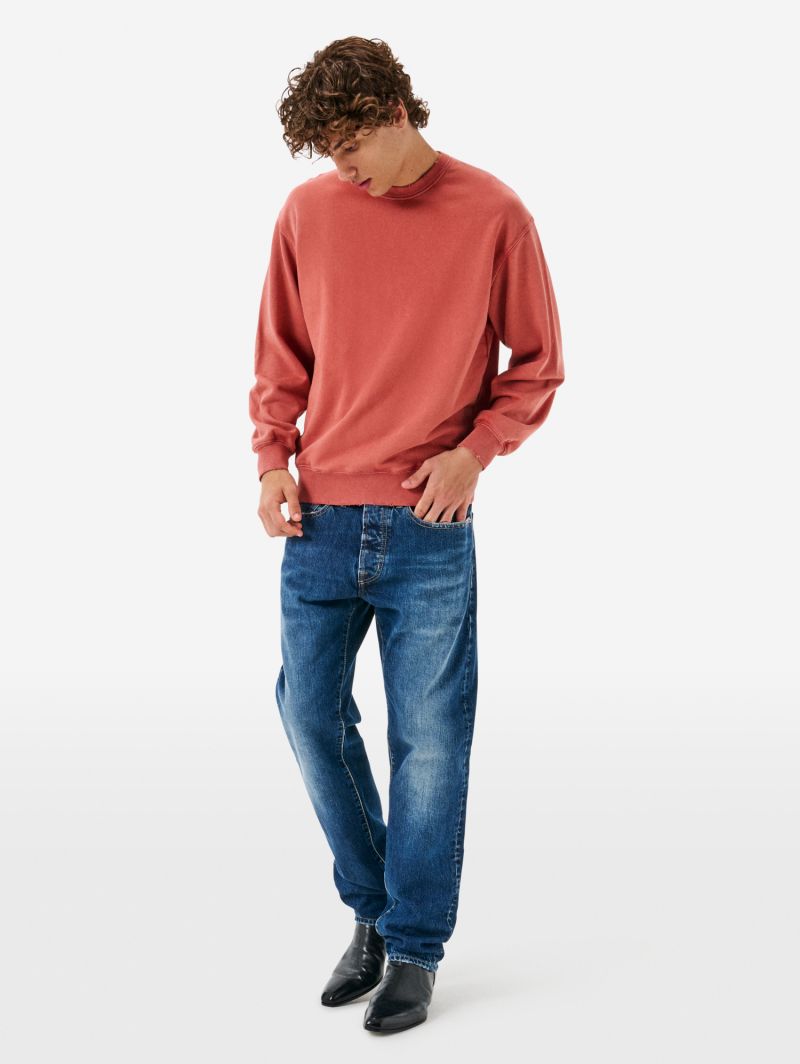 Ethan round neck cott. fl. resin spray garment dyed