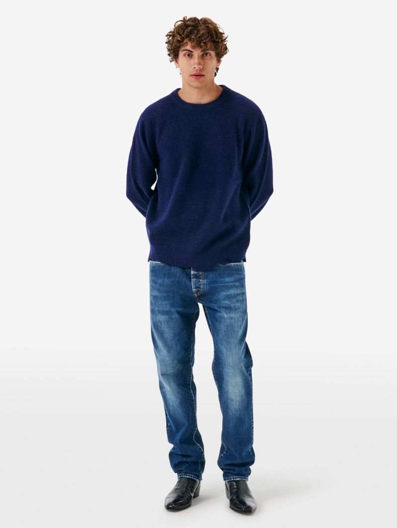 Round plain knit alpaca