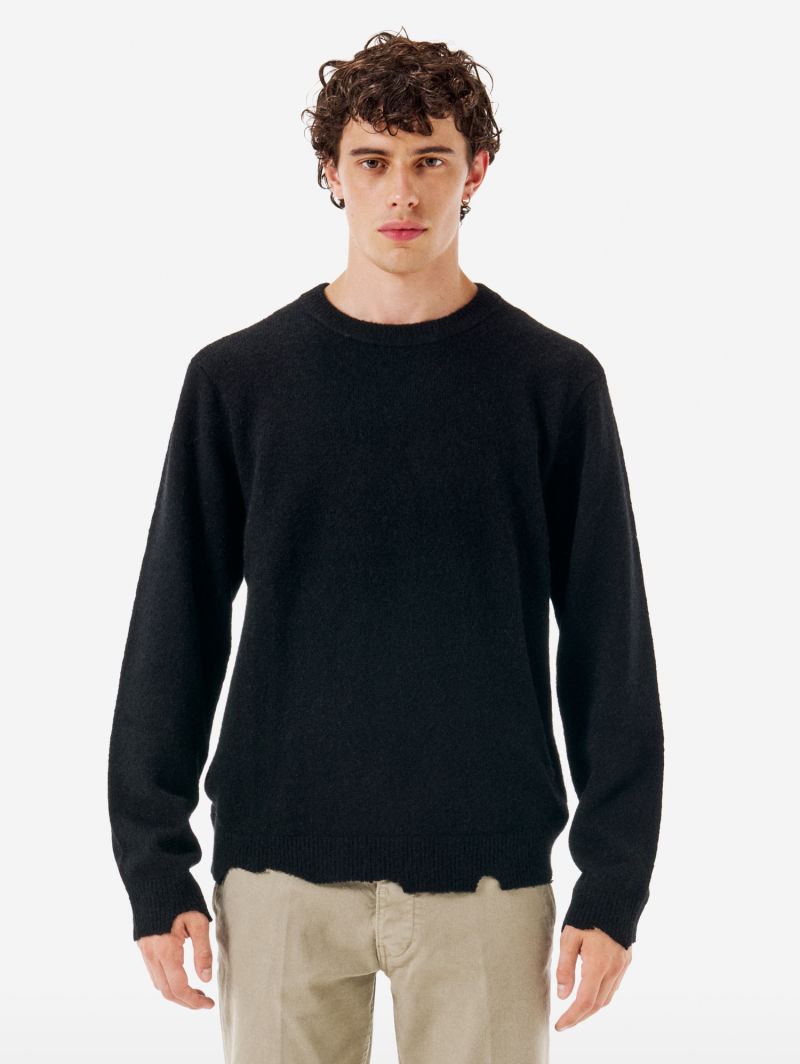 Round plain knit alpaca
