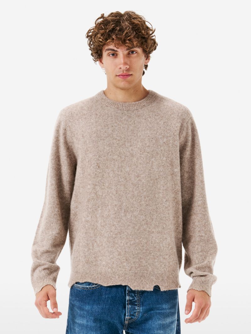 Round plain knit alpaca