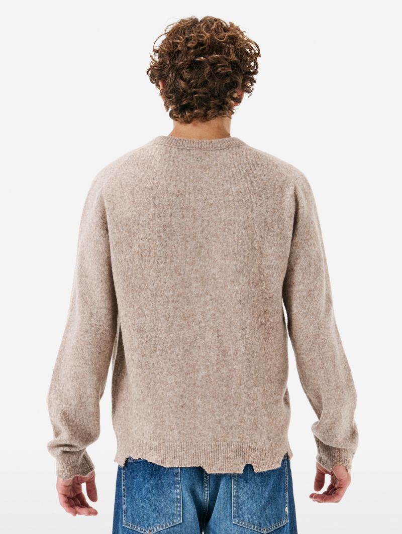 Round plain knit alpaca