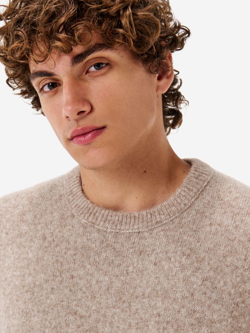 Round plain knit alpaca