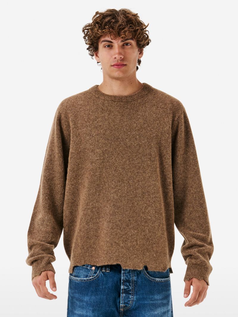 Round plain knit alpaca