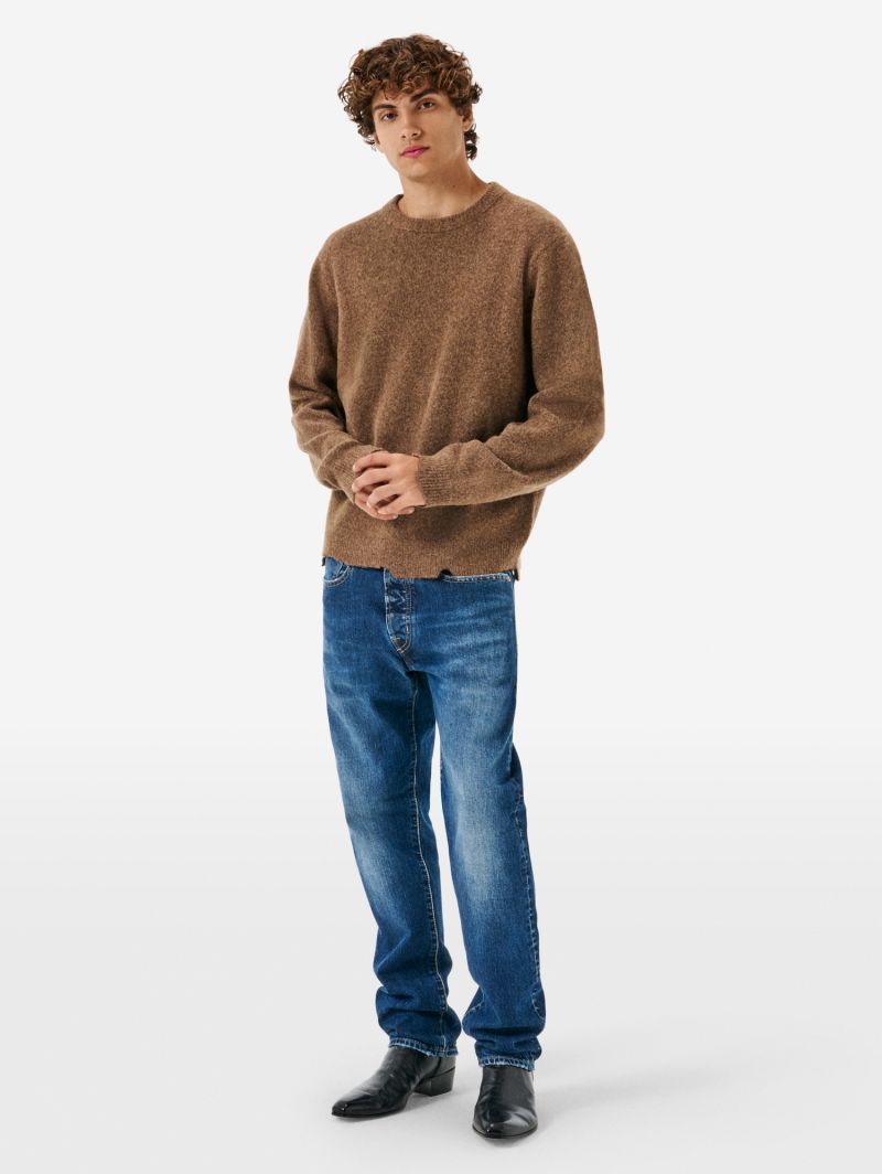 Round plain knit alpaca