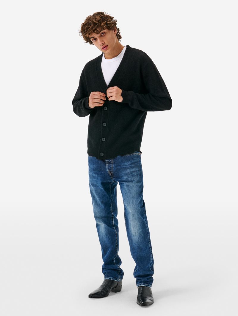 Cardigan plain knit alpaca