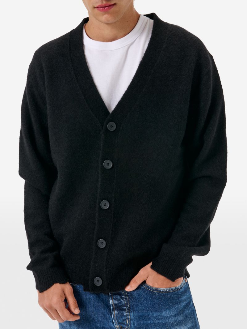 Cardigan plain knit alpaca