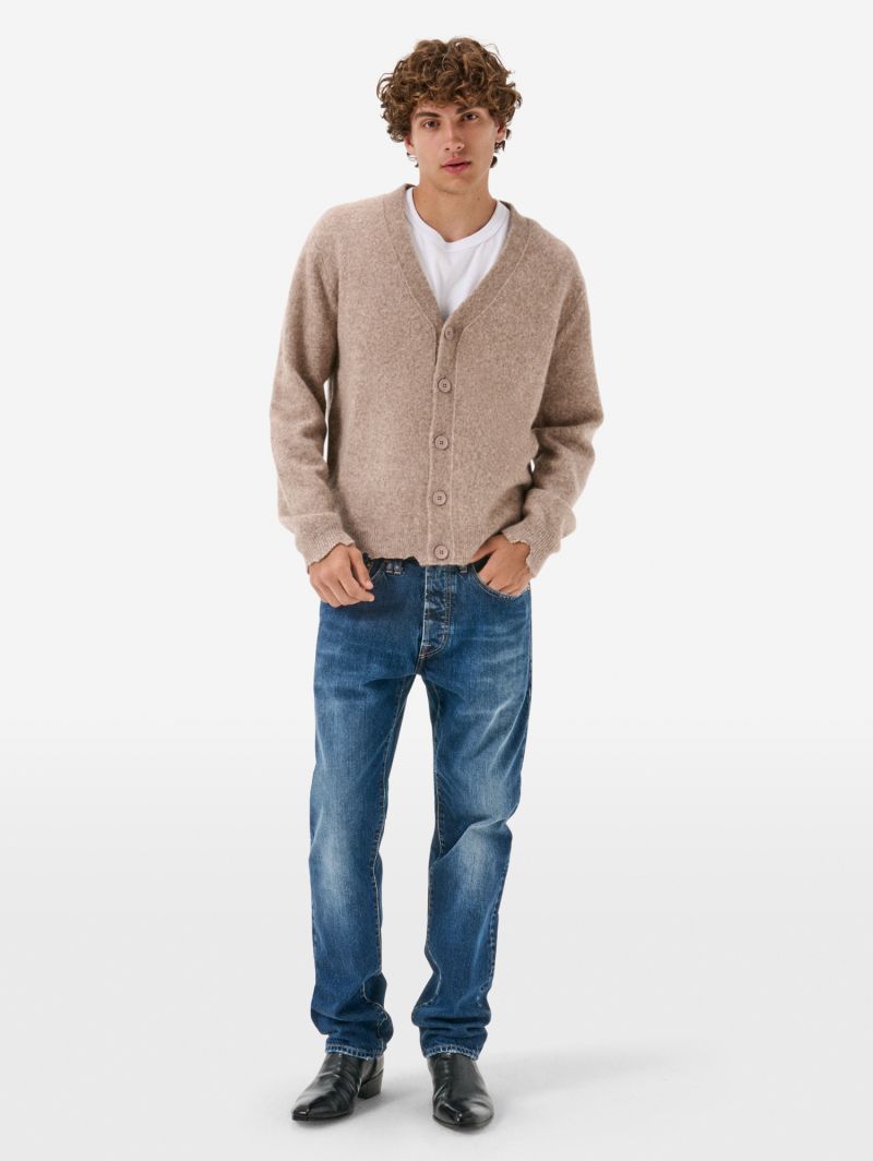 Cardigan plain knit alpaca