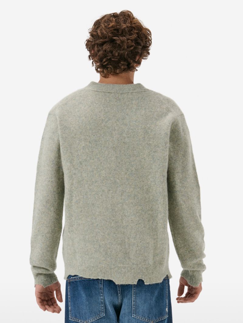 Cardigan plain knit alpaca