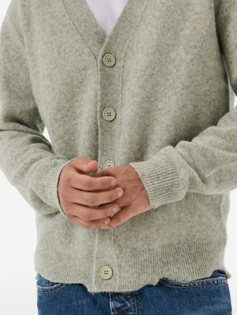 Cardigan plain knit alpaca