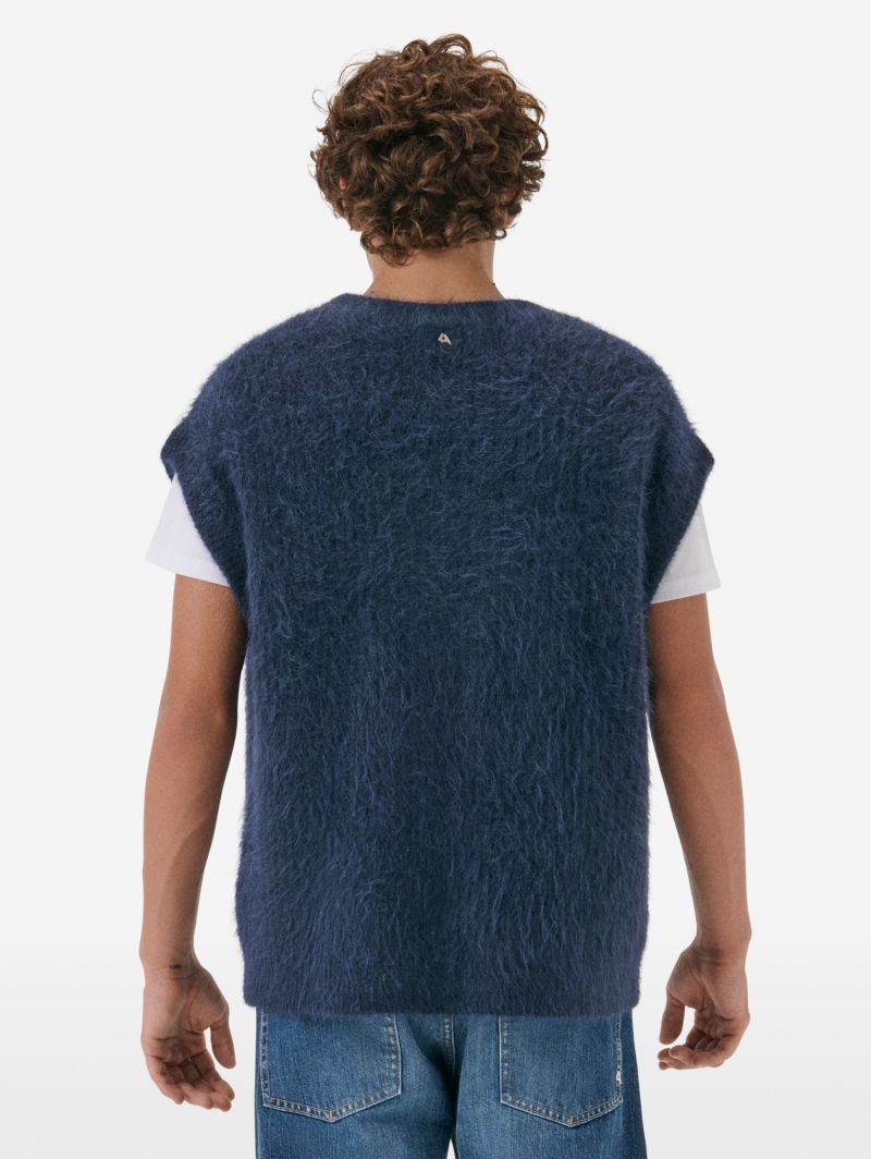 Over gilet brushed english rib amazing