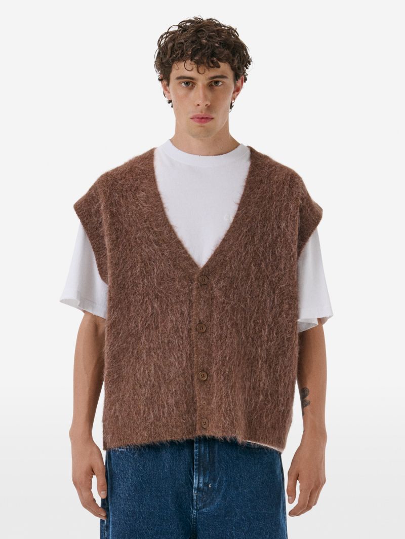 Over gilet brushed english rib amazing