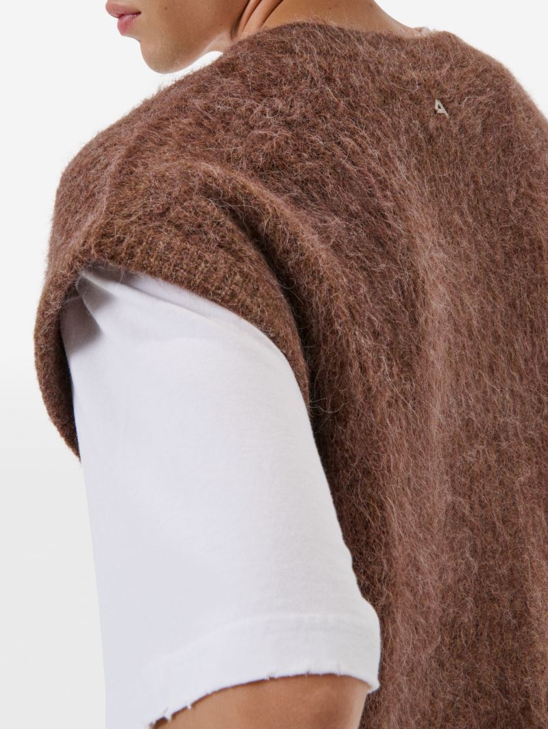 Over gilet brushed english rib amazing