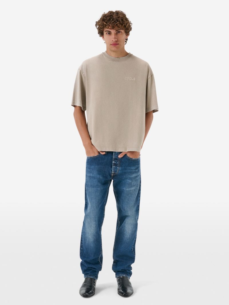 Over printed t-shirt resin spray garment dyed