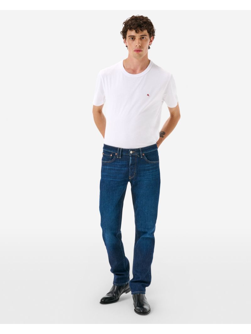 Slim fit dark rinse brushed