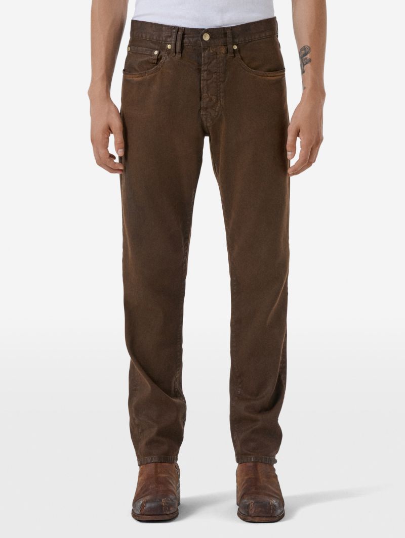Standard comfort regular straight '90s fit oil coated garment dyed