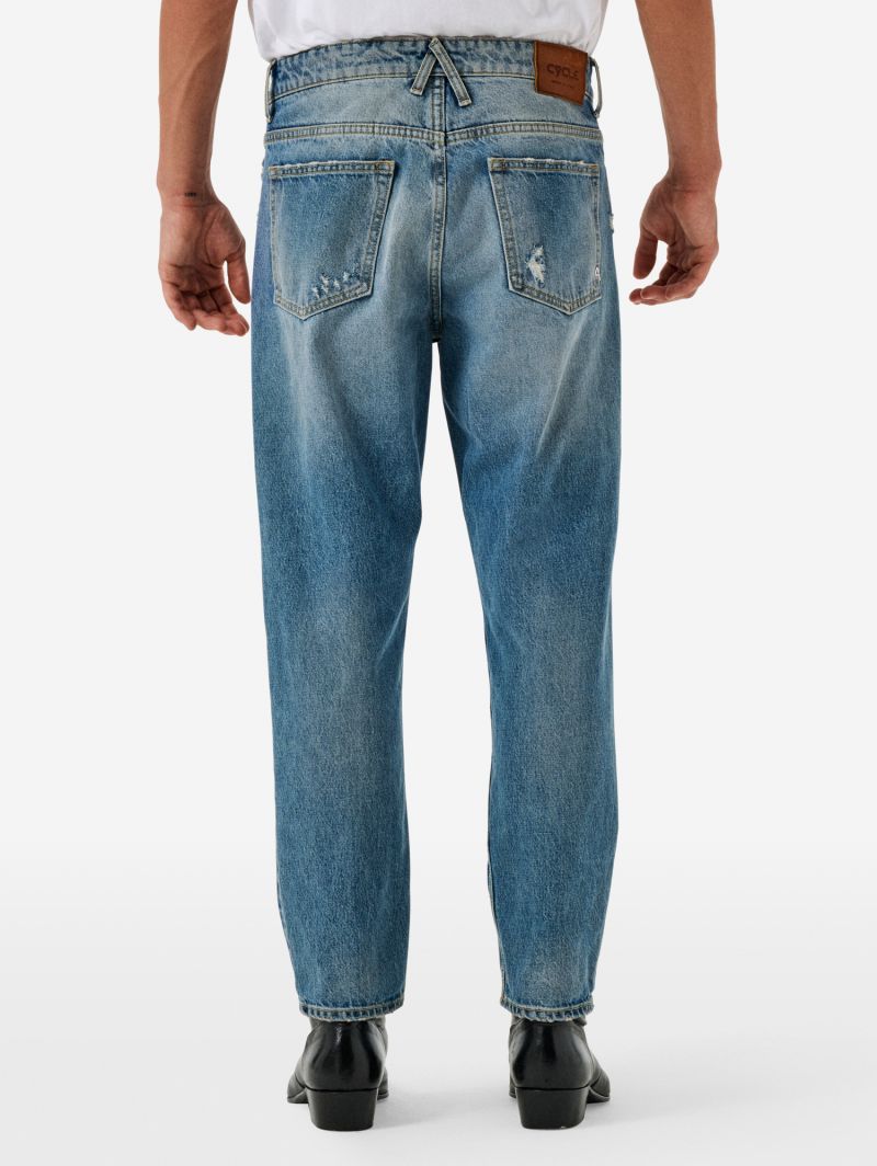 Lucky tapered fit antique bleach repaired