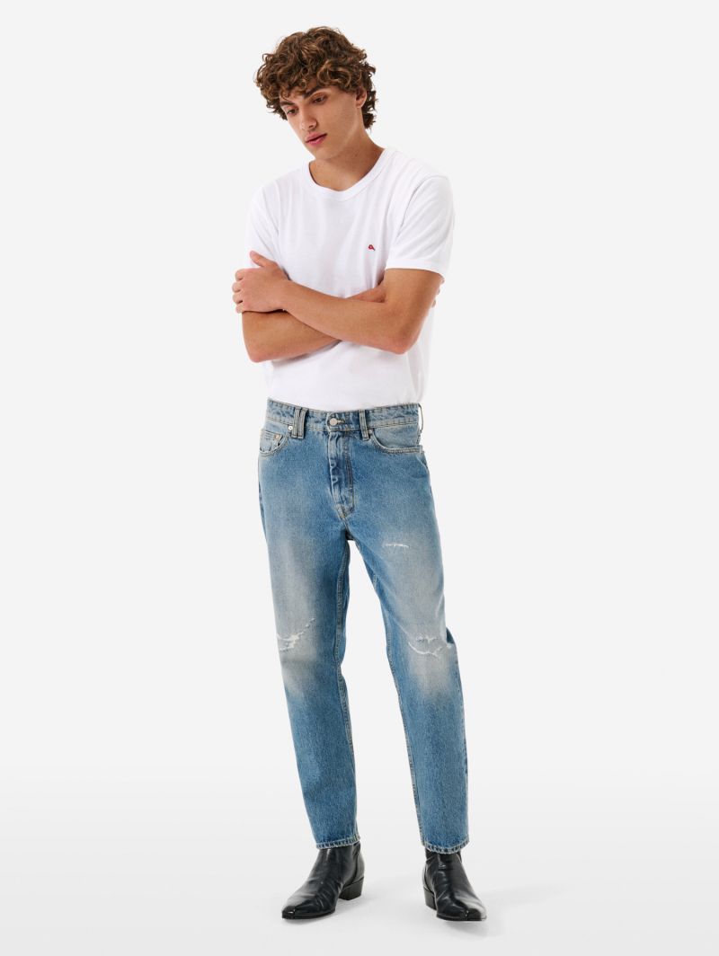 Lucky tapered fit antique bleach repaired