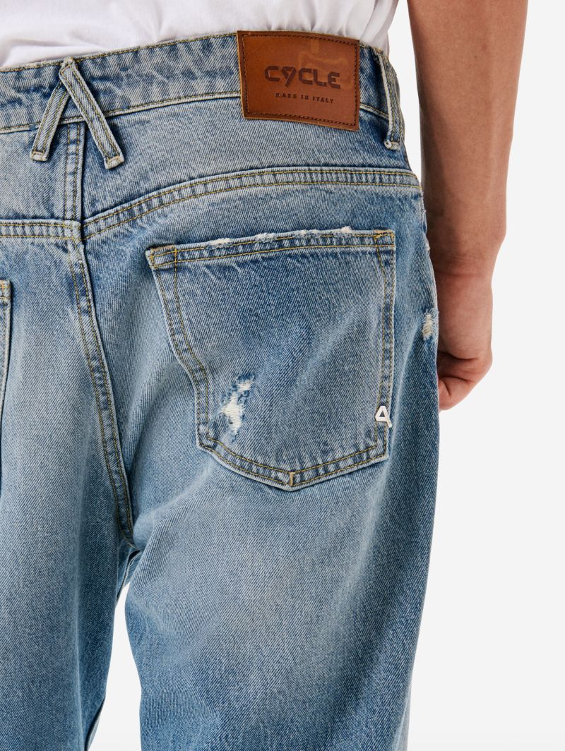 Lucky tapered fit antique bleach repaired
