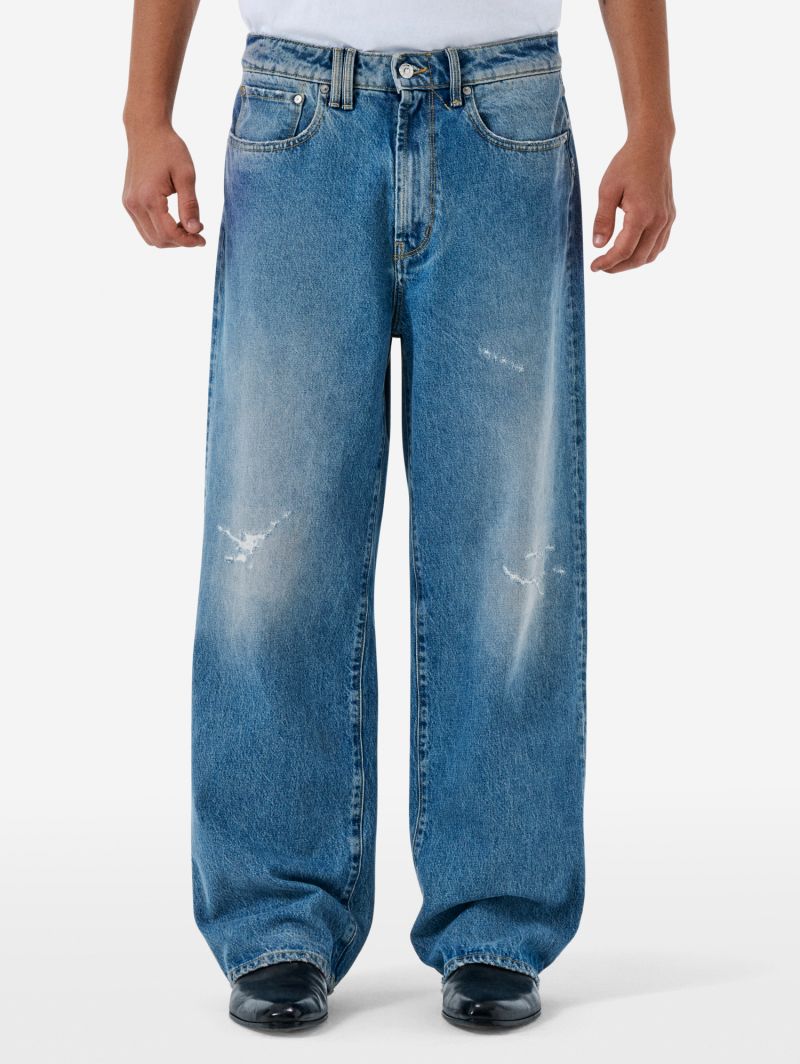 Big super wide leg antique bleach repaired
