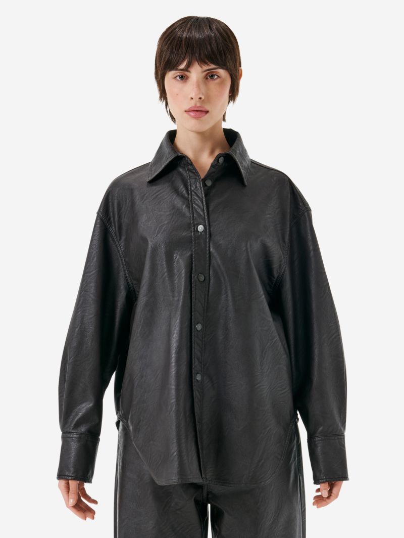 Penny eco leather shirt rince wash