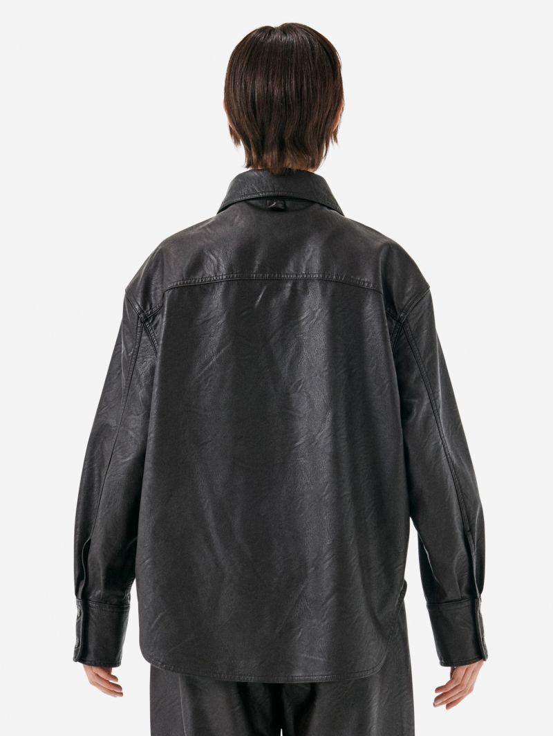 Penny eco leather shirt rince wash