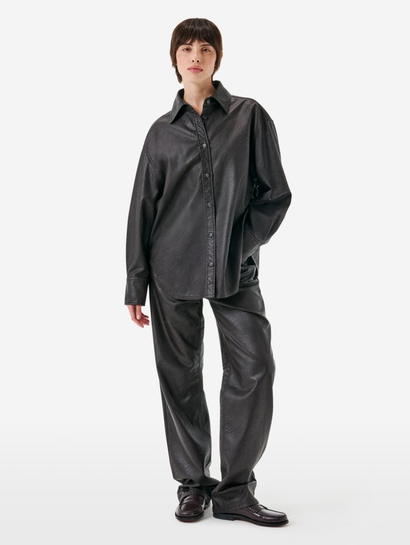 Penny eco leather shirt rince wash