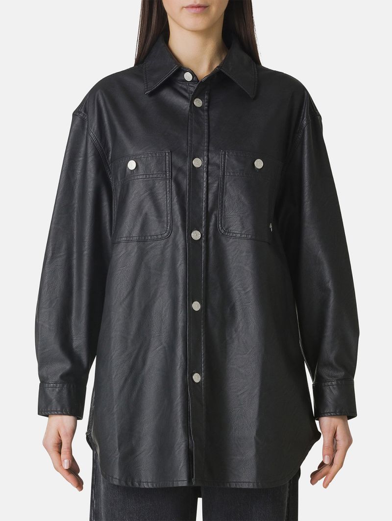 Liam eco leather over shirt rinse wash