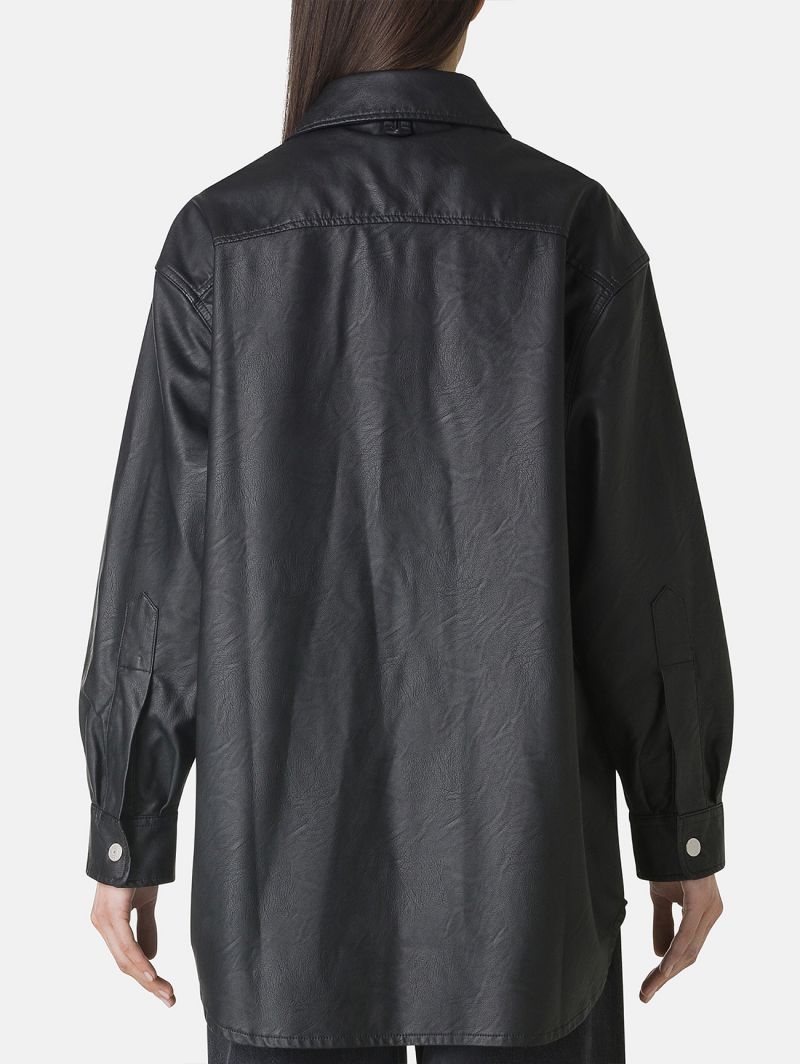 Liam eco leather over shirt rinse wash