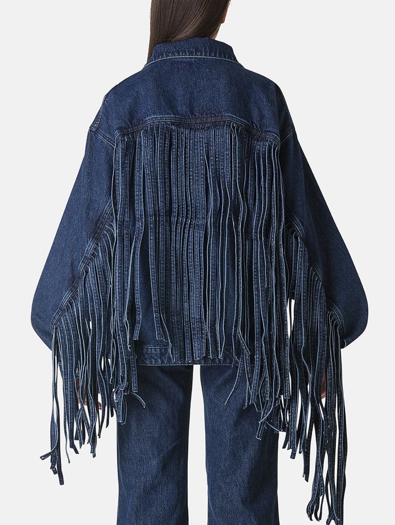 Logan trucker over jacket with franges light vintage