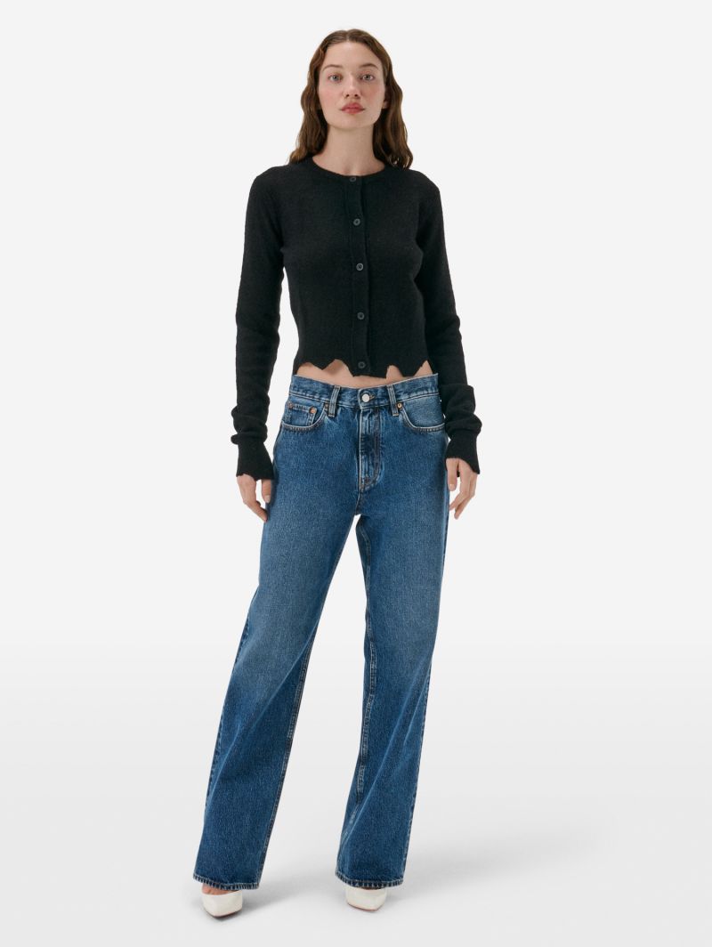 Cardigan plain knit alpaca