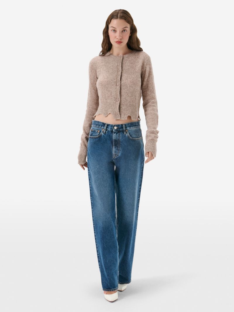 Cardigan plain knit alpaca