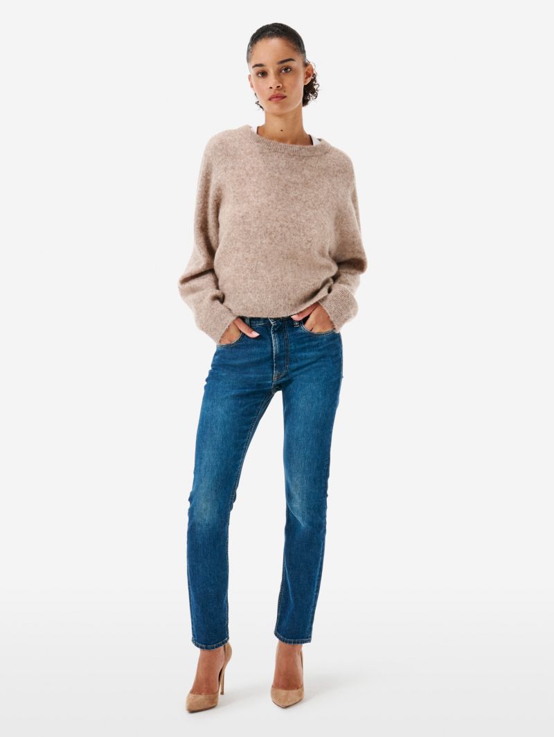 Maglione cropped in misto alpaca