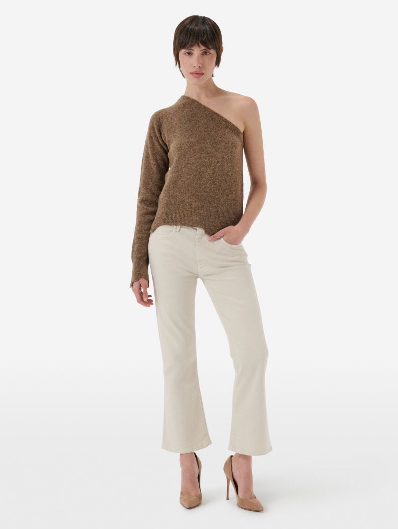 Maglione monospalla in misto alpaca