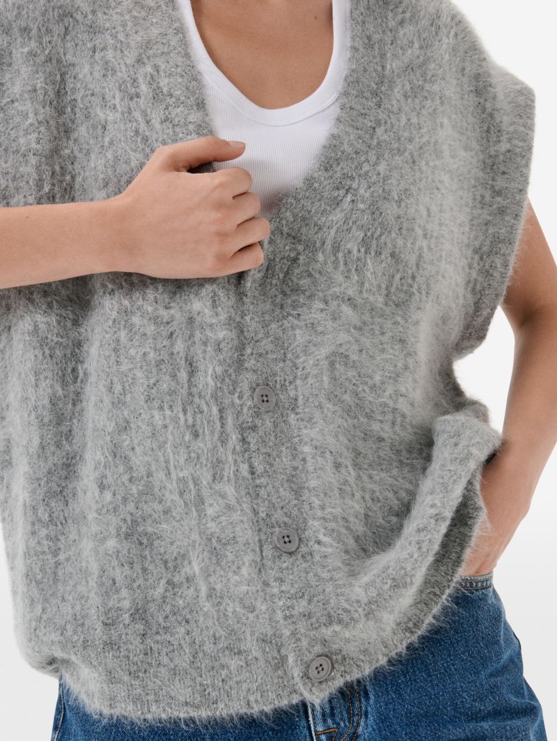 Over gilet brushed eng. rib amazing