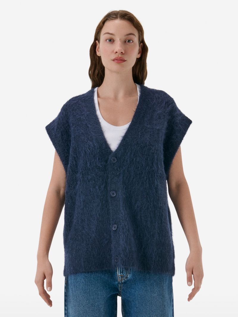 Over gilet brushed eng. rib amazing