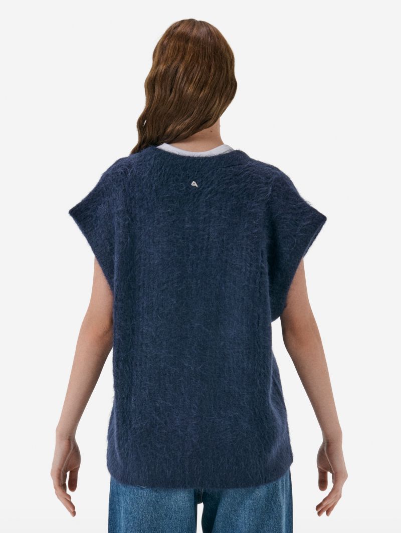 Over gilet brushed eng. rib amazing