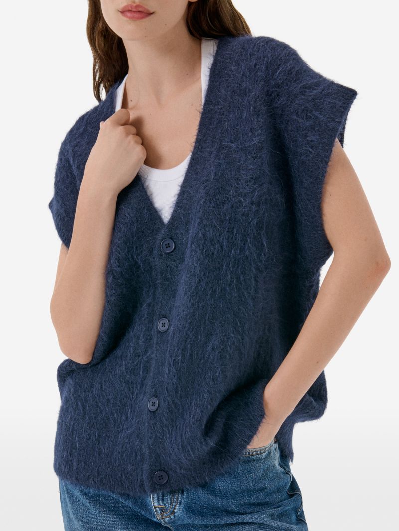 Over gilet brushed eng. rib amazing