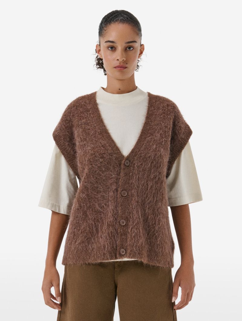 Over gilet brushed eng. rib amazing