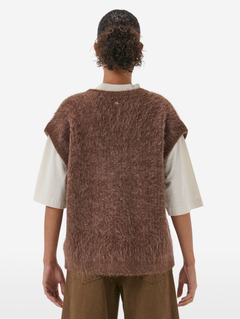 Over gilet brushed eng. rib amazing