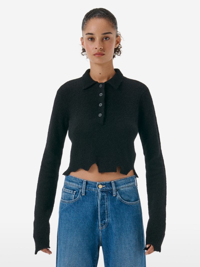 Polo in maglia misto alpaca