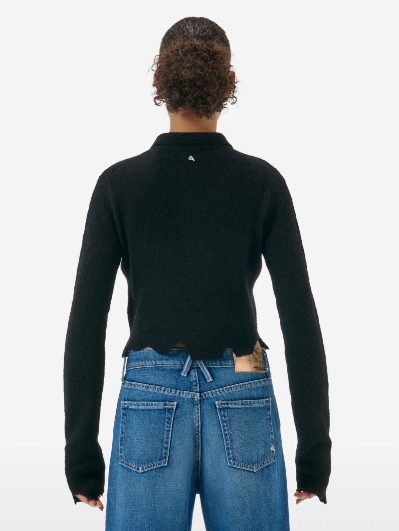 Polo in maglia misto alpaca