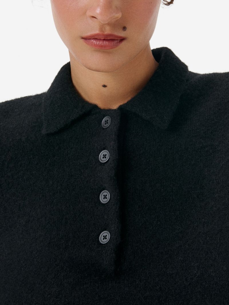 Polo in maglia misto alpaca