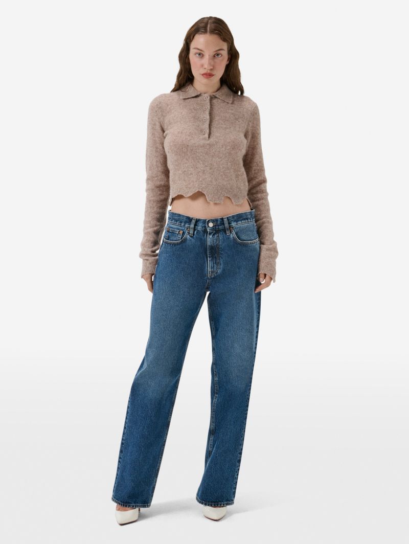 Polo plain knit alpaca