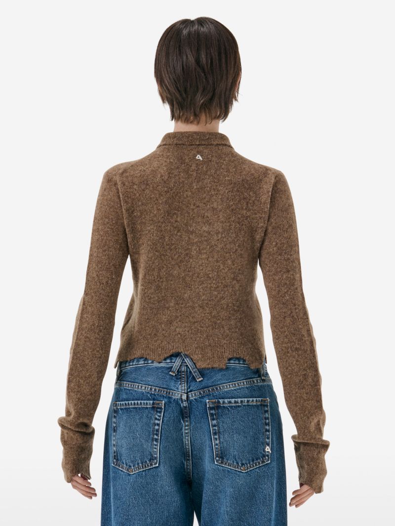 Polo plain knit alpaca