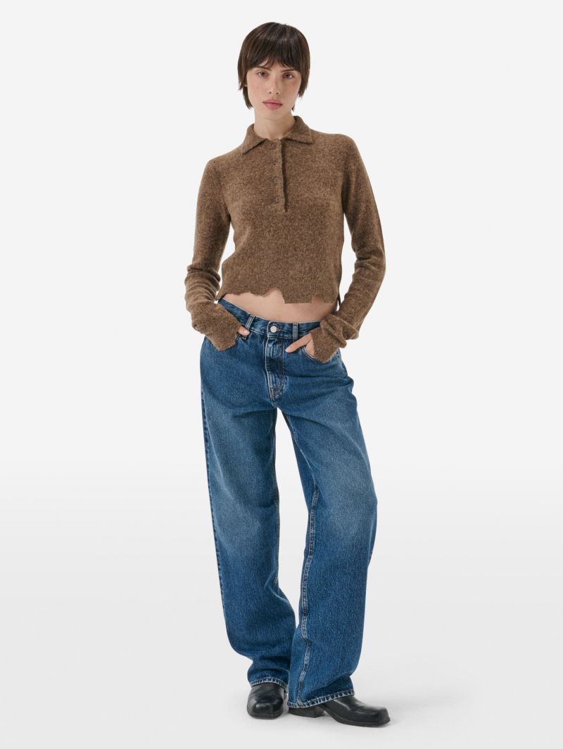 Polo plain knit alpaca