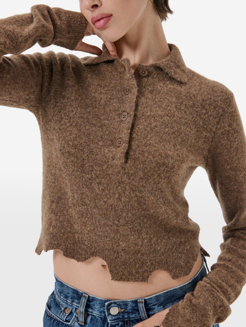 Polo plain knit alpaca